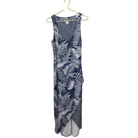 Tommy Bahama Navy White Leaf Print Maxi Dress Sleeveless V‑Neck Women’s S - Picture 3 of 8